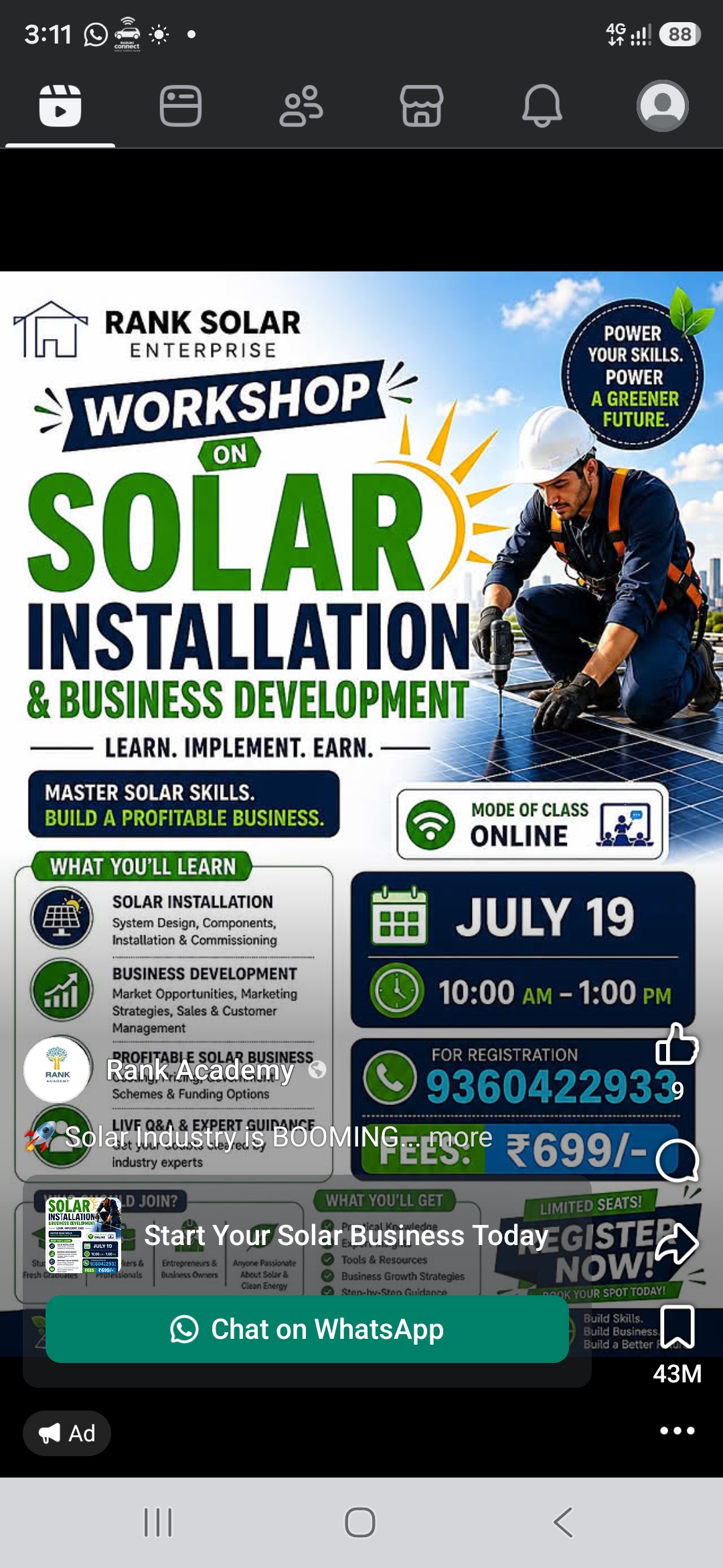 Waaree 590w Solar Panel NDCR TOPCon